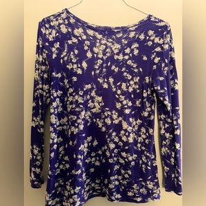 Vera Wang-Simply Vera Purple Floral Top